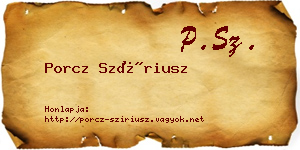 Porcz Szíriusz névjegykártya
